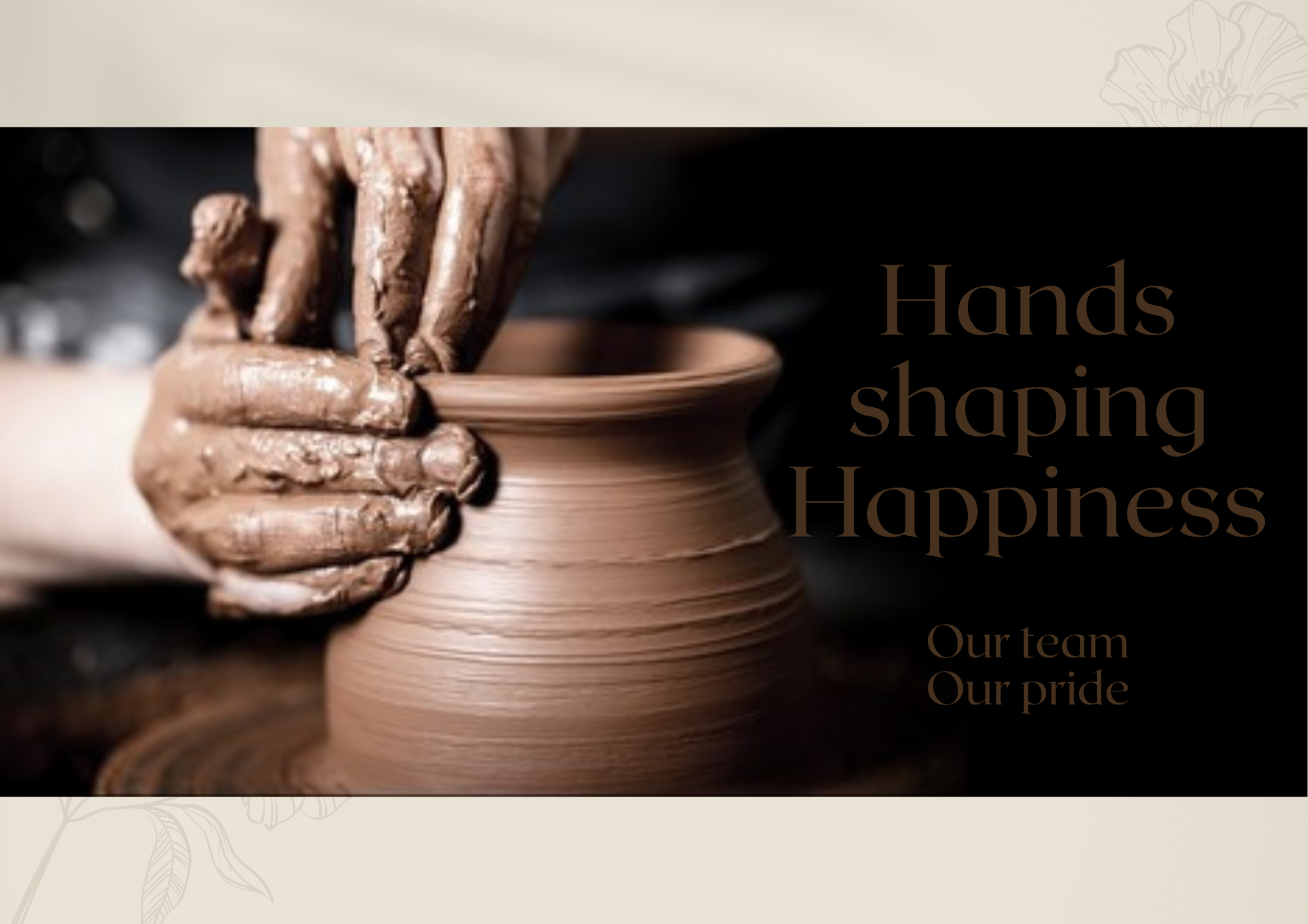 Hands shaping Happiness