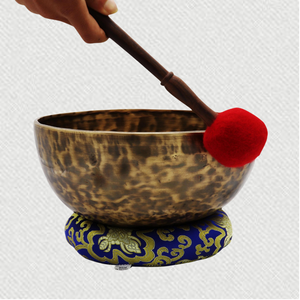 10” Tiger Antique Hand-hammered Tibetan Singing Bowl ~ Meditation Kit for Chakra Healing
