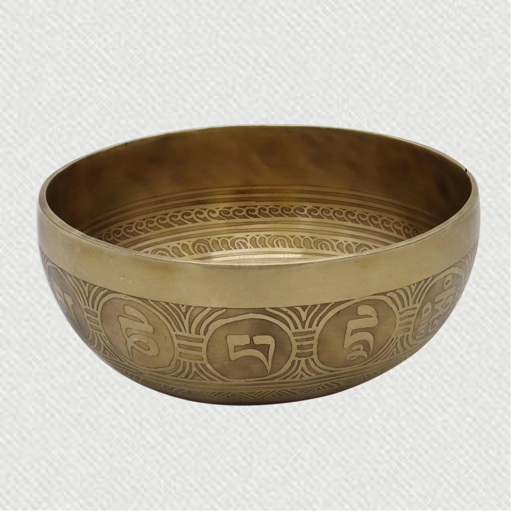 7.5" Authentic Tibetan Singing bowl Hand etched