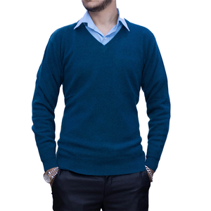 Finest Cashmere Hand Knit V-neck Design Genuine Sweater for men