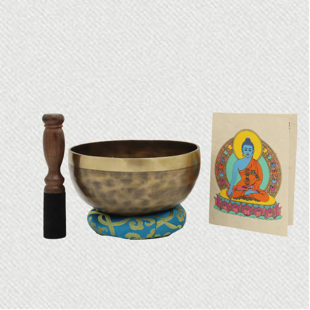 authentic handmade singing bowl with a carry case