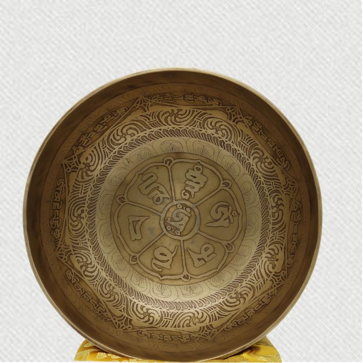 Mantra Carved Tibetan Singing Bowl Meditation kit