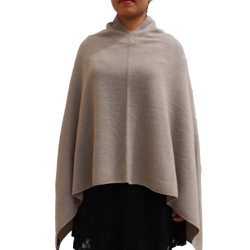 women wearing 100% pure cashmere winter poncho