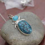 handmade pure sterling silver turquoise design necklace