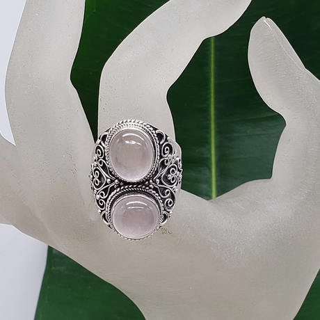 Handmade 925 Sterling silver Rose quartz ring