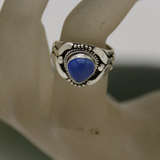 Blue onyx silver ring for women