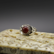 red onyx ring with silver designs
