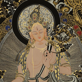 White Tara Thangka Painting 24k Gold Painted
