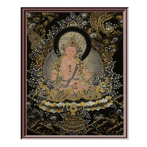 Handpainted Tibetan Thangka Art of Buddha Vajrashatwa with 24k Gold