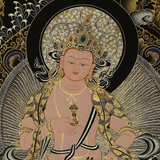 Handpainted Tibetan Thangka Art of Buddha Vajrashatwa with 24k Gold