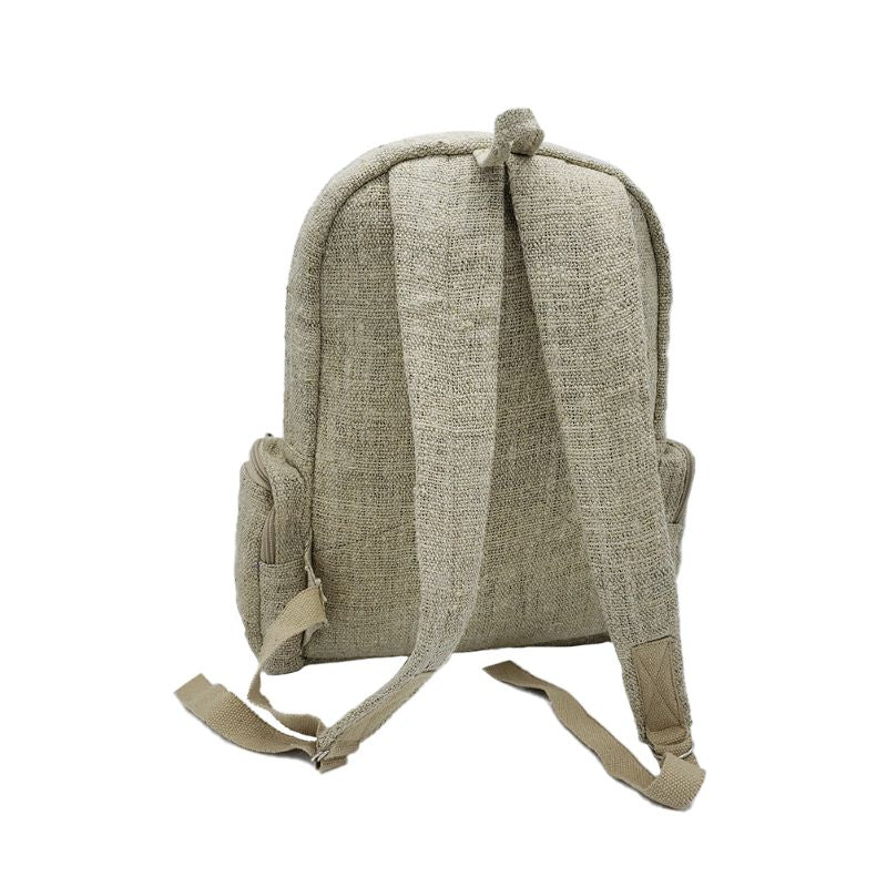 back side of organic hemp backpack