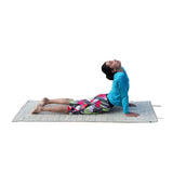 girl doing yoga on an organic hemp yoga mat