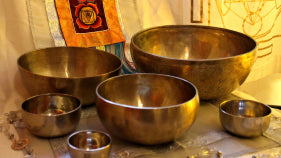 six set of tibetan singing bowl