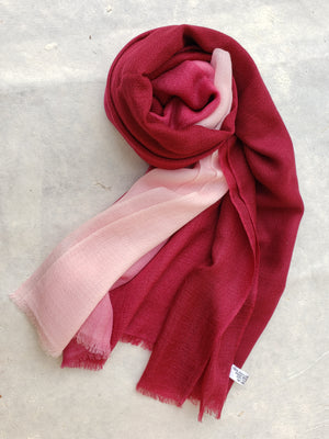 Super fine cashmere scarf, diamond wove shaded colore . - Khusi 