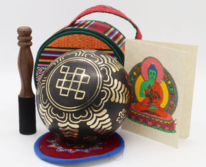 Artistic hand engraved Tibetan Meditation flower design singing bowl - Khusi 