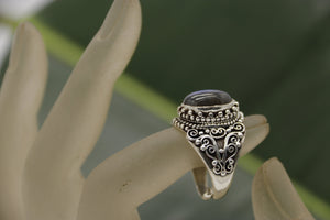 Handcrafted labradorite finger ring 925 starling silver jemstone - Khusi 