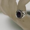 Handcrafted artistic finger ring sterling silver gemstone amethyst