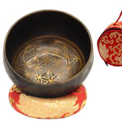 5” Antique hand engraving Tibetan singing bowls Flower of life - Khusi 