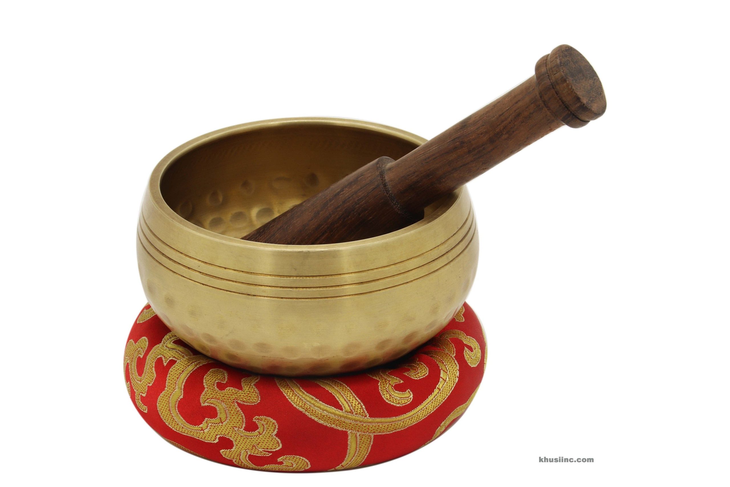 3.5” Antique Hand-hammered Tibetan Singing Bowl ~ Meditation Kit for Chakra Healing and ZEN ~ Hand-made Percussion ~ Gift Set - Khusi