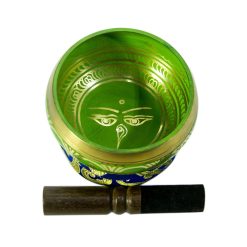 4.5” Antique Hand-hammered Tibetan Singing Bowl ~ Meditation Kit for Chakra Healing and ZEN ~ Hand-made Percussion ~ Gift Set - Khusi 
