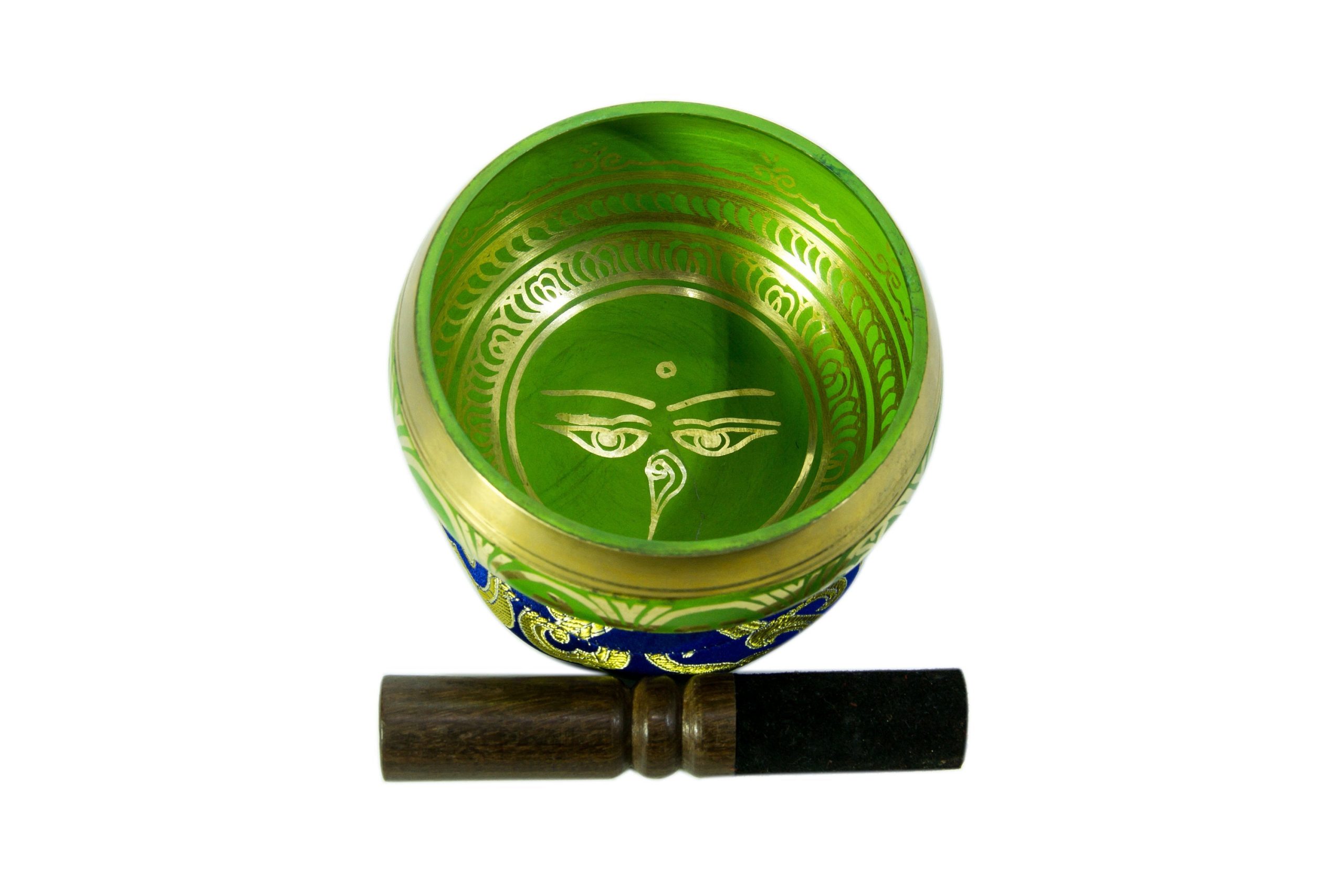 4.5” Antique Hand-hammered Tibetan Singing Bowl ~ Meditation Kit for Chakra Healing and ZEN ~ Hand-made Percussion ~ Gift Set - Khusi