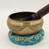 4” Antique Hand-hammered Tibetan Singing Bowl ~ Meditation Kit for Chakra Healing and ZEN ~ Hand-made Percussion ~ Gift Set. - Khusi 