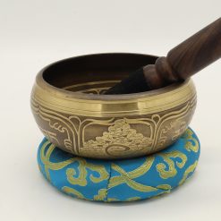 4” Antique Hand-hammered Tibetan Singing Bowl ~ Meditation Kit for Chakra Healing and ZEN ~ Hand-made Percussion ~ Gift Set. - Khusi 