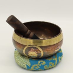 4.7” Antique Hand-hammered Tibetan Singing bowl for Healing ~ Meditation Kit for Chakra Healing and ZEN ~ Hand-made Percussion ~ Gift Set. - Khusi 